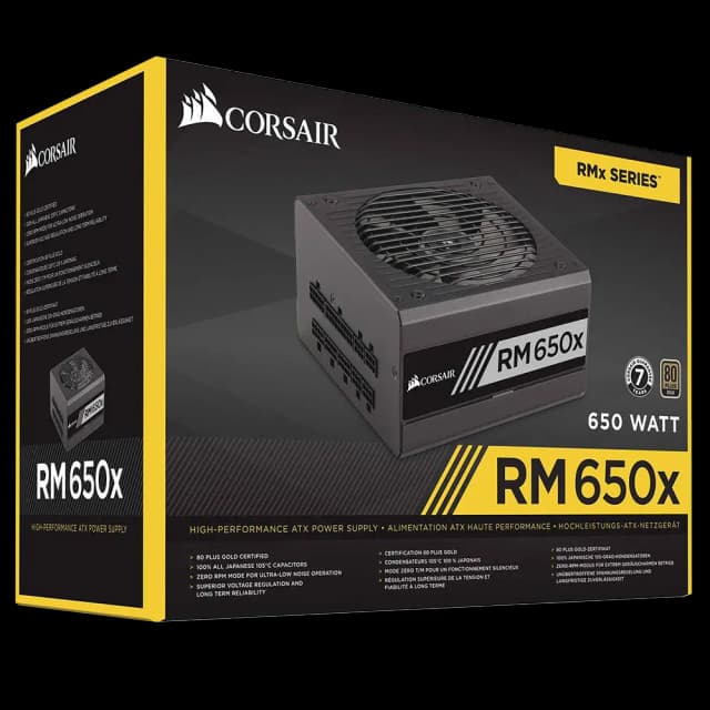 Corsair RMx Series™ RM650x — 650 Watt 80 PLUS Gold Fully Modular ATX PSU Image