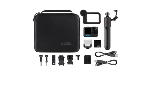 GoPro HERO12 Black Creator Edition - Includes HERO12 Black , Volta (Battery Grip, Tripod, Remote), Media Mod, Light Mod, Enduro Battery, and Carrying Case Image