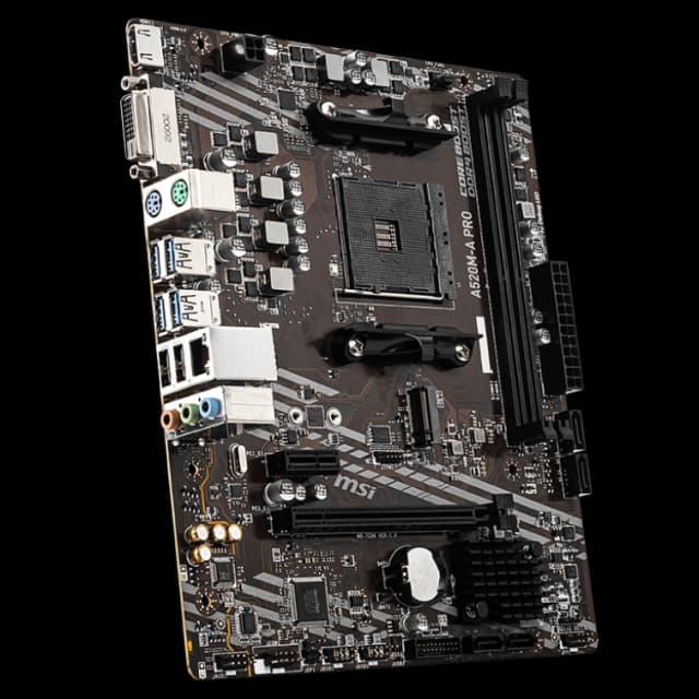 MSI M/Board AMD 3rd Gen Ryzen AM4 CPU, mATX Motherboard A520M-A PRO Image