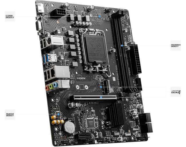 MSI M/Board PRO B760M-E DDR4 Intel 12th and 13th Gen Image