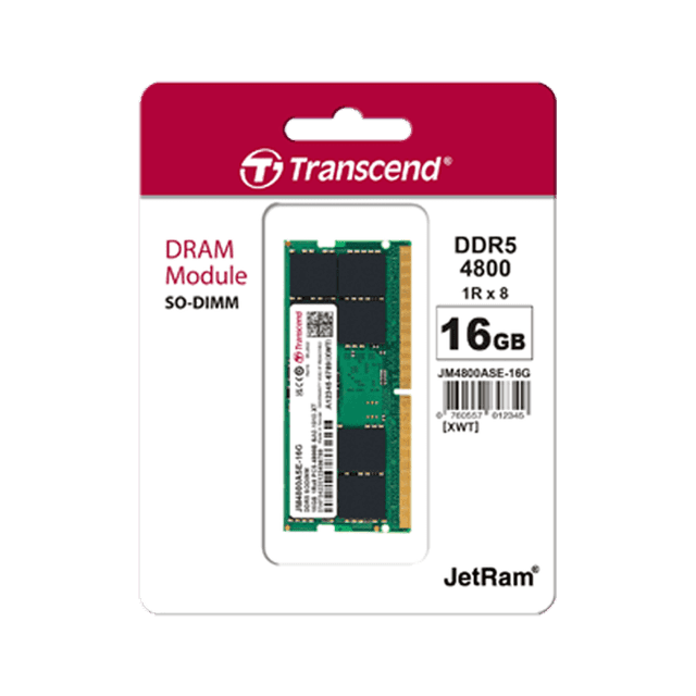 Transcend SO-DIMM Module Laptop RAM 16GB DDR5 4800MHz Image